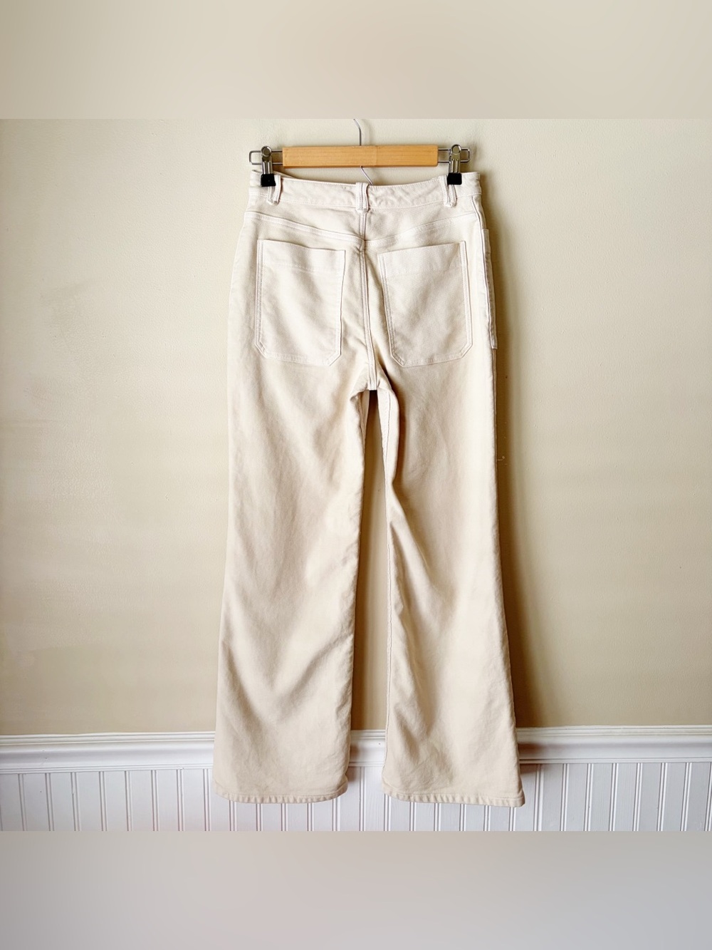 Faherty | Stretch Terry Patch Pocket Pants Jeans Cream Size 27 - Picture 6 of 9